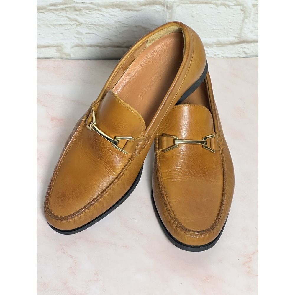 Wolf & Sheppard Boy's/Men's Leather Tan Preppy Loafer with Buckle Size (6) - Picture 14 of 16